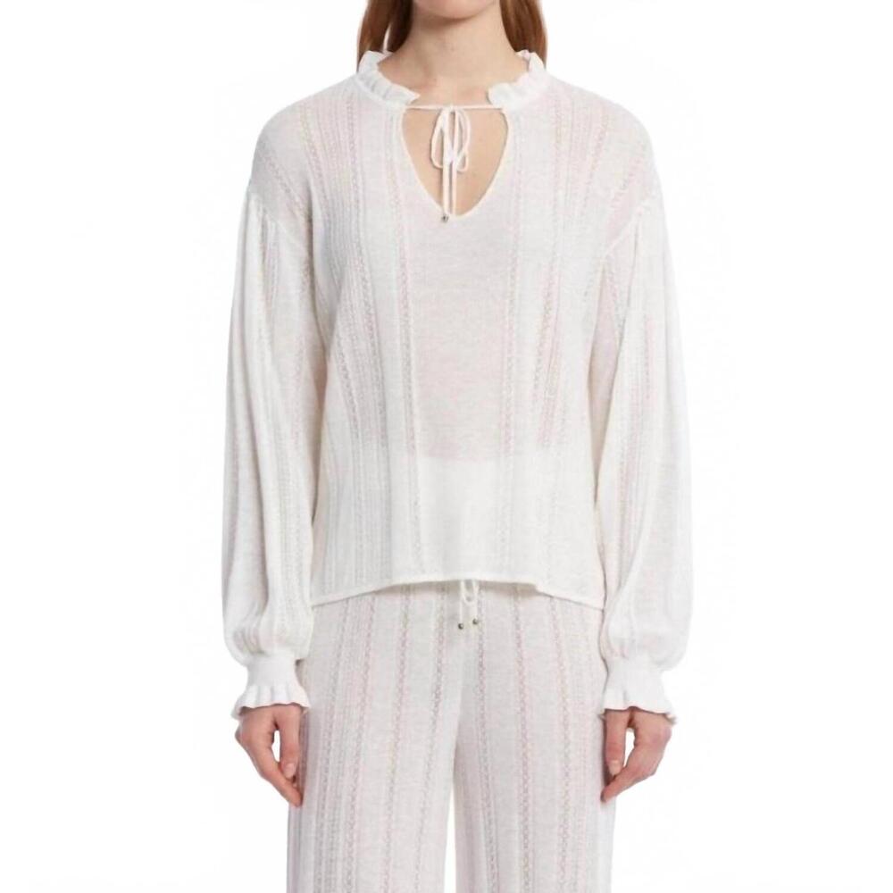 NEW KNITSS heaven drop collar knit frill top in pearly
